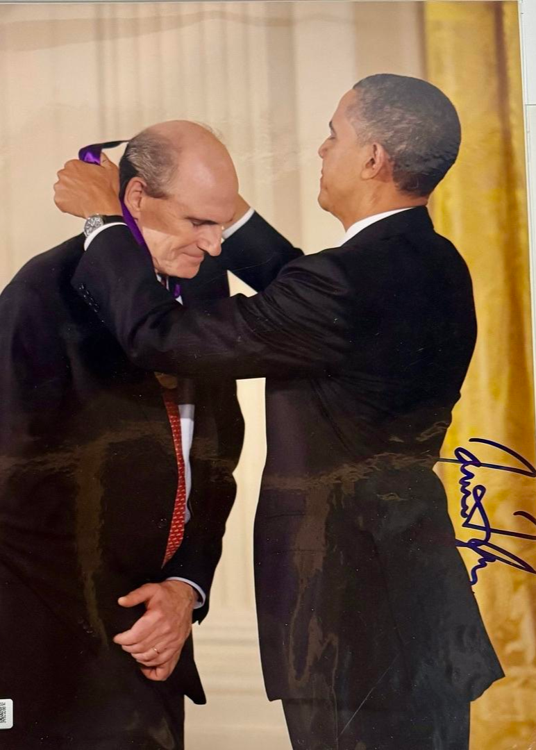 James Taylor Signed 11x14 Photo with Barack Obama - JSA COA